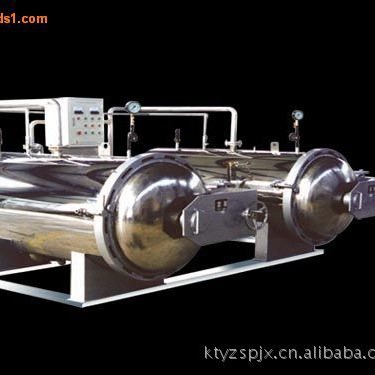 双锅并联半自动式蒸汽杀菌锅商用熟食高温高压