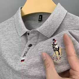夏季潮男polo衫男士短袖t恤刺绣翻领半袖轻奢商务休闲上衣服速干