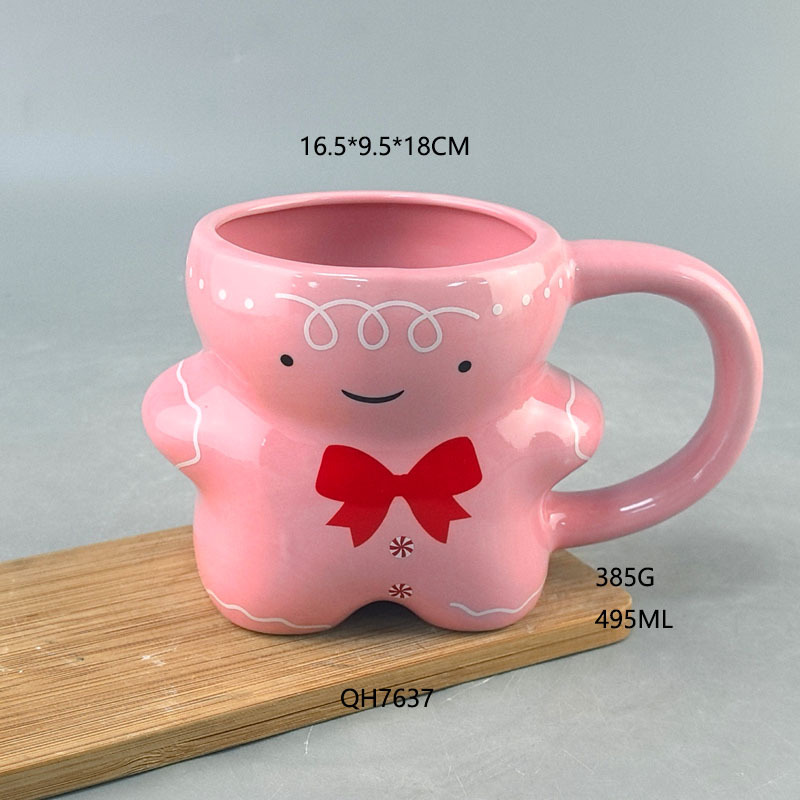 Navidad transfronteriza pan de jengibre hombre taza de cerámica taza de café lindo pan de jengibre man-made taza de marca taza de pareja taza de desayuno