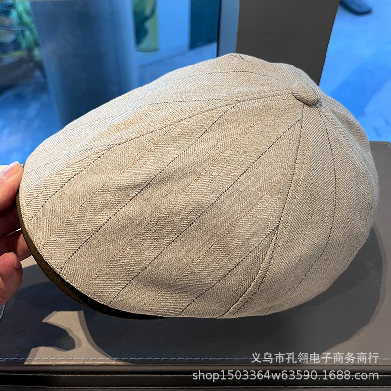英伦风复古鸭舌帽男时尚百搭正反两戴前进帽春秋季棉麻贝雷帽子女|undefined