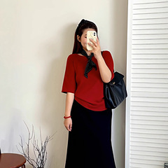 【包邮】大码女装一字领上衣秋2025新款胖mm内搭打底衫女针织衫