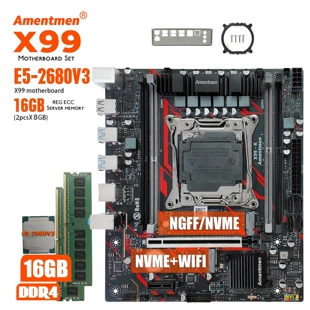 Amentmen X99-K 2680V3 2*8=16G D4 RAM материнская плата набор TMP2.0