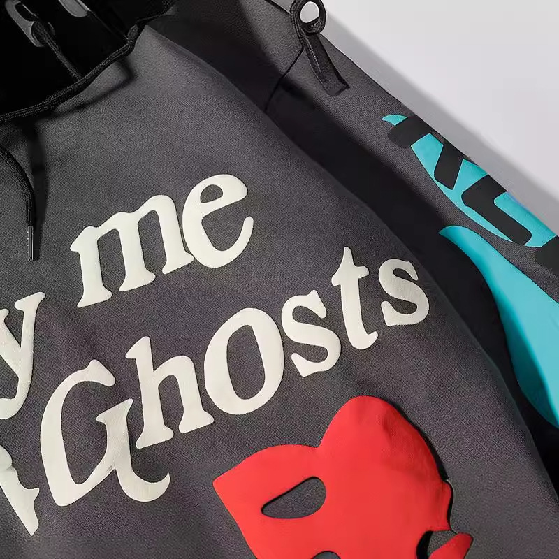 Abbigliamento maschile schiuma lettera d'amore graffiti stampa più velluto felpa con cappuccio coppia giacca_voghion.com