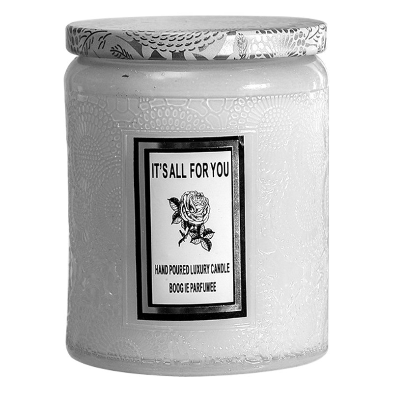 Adornos de vela de fragancia libre de humo creativos personalizados al por mayor Transfronterizo vidrio en relieve grande con regalo de mano vela de aromaterapia