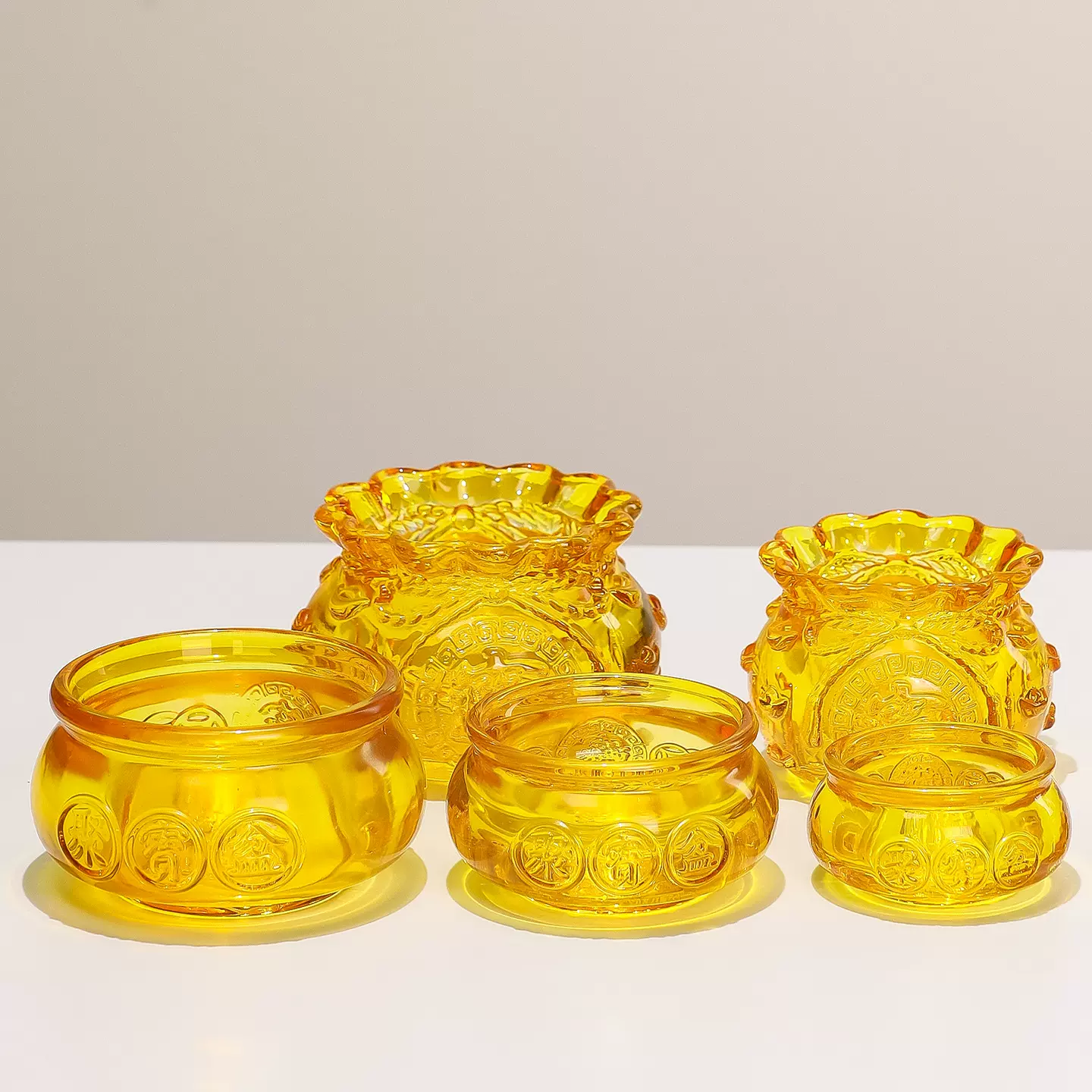 水晶聚宝盆摆件琉璃招财聚财摆设客厅玄关装饰品店铺开业乔迁礼品