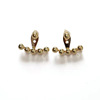Small earrings, cute golden accessory, Korean style, simple and elegant design, Chanel style