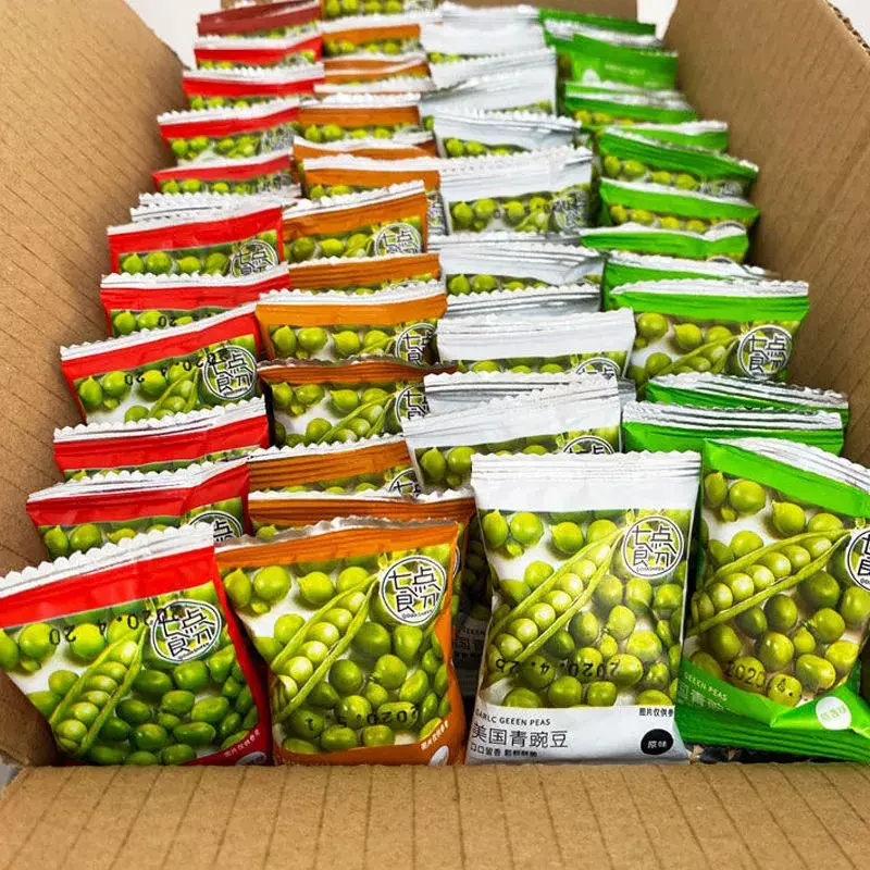青豌豆独立小包装蒜香辣青豆小吃炒货休闲食品网红零食大礼包批发