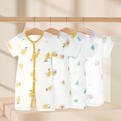 Baby clothes short-sleeve onesie with diaper cover for newborns, boneless onesie crawling suit, baby sleepwear summer set, thin style set