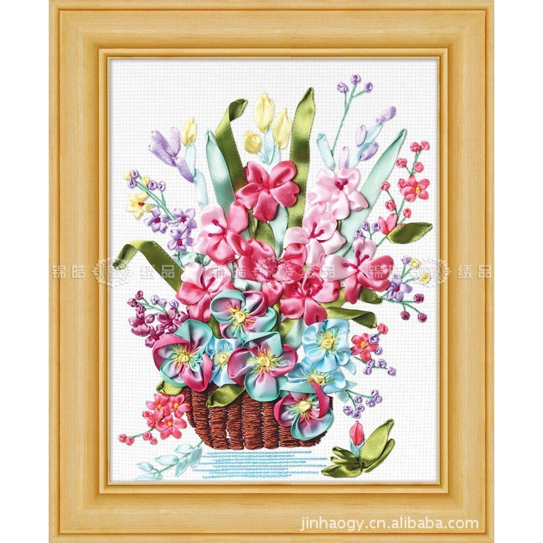 Nueva cinta bordado tridimensional bordado hecho a mano bricolaje colgando pintura sala de estar dormitorio estudio material paquete kit ramo colgante pintura