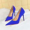 3265-1 Korean Edition Fashion Simple Slim Fit Slim Super High Heel Thin Heel Shallow Mouth Pointed High Heel Shoes Women