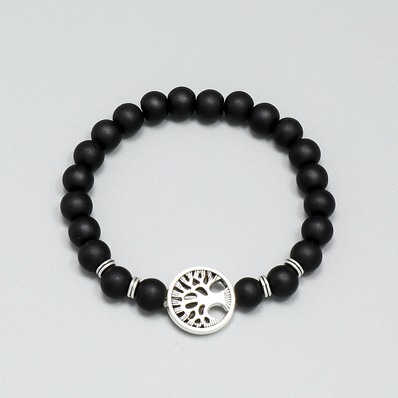 Korean fashion personality hip hop beaded bracelet black frosted jewelry menu0027s jewelry wholesale
