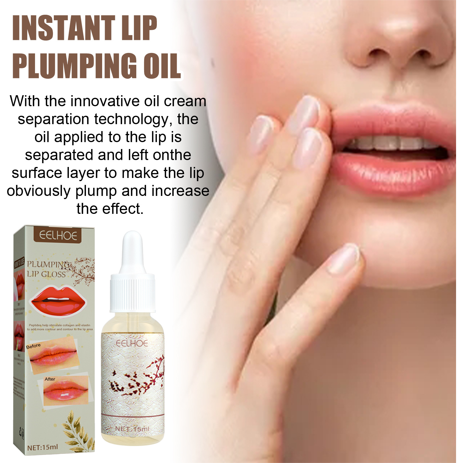 EELHOE Rich teltséget ad, csökkenti a ráncokat, hidratál és teltséget biztosít. Dudu Big Mouth ajakápoló olaj._voghion.com