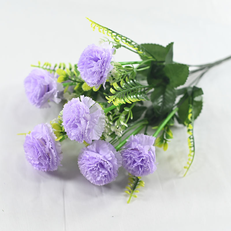 7 flores de claveles simuladas regalo del día de la madre del día del maestro decoración de bodas para el hogar props de disparo flores falsas