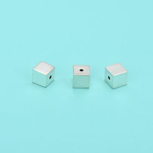 银珠子925银散珠 正方形小方块隔珠银饰配件 手工串珠diy配饰材料