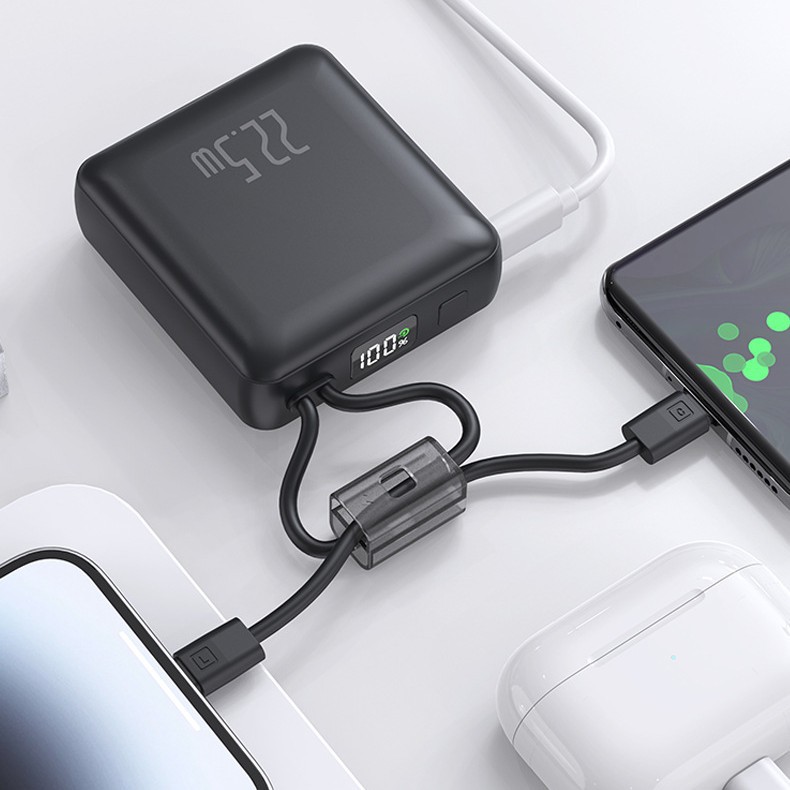 Mini tesoro de carga 10000mAh con cable 22.5W rápido carga en avión tesoro de carga personalizado regalos mayoristas