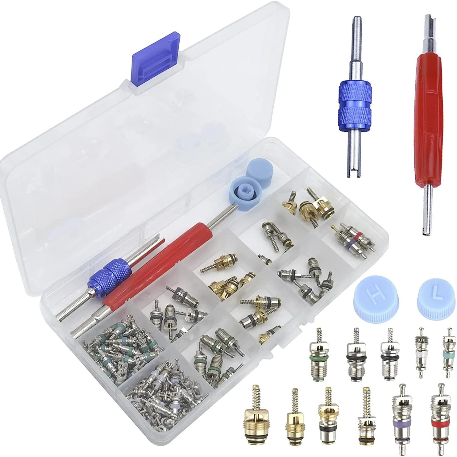 汽车空调气门芯盒装R12 R134a 用于捷达 奔驰 奥迪等维修套装现货