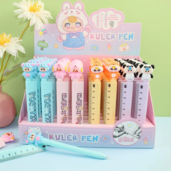 New Model for Three-Year-Old Astronaut Bubble Mart Creative Student Writing Stationery Internet Celebrity Bestie Ruler Gel Pen