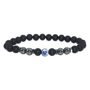 Cross-border New Frosted Black Bead Magnetic Anklet European and American Retro Snowflake Stone Color Stone Magnetic Anklet Decoration Large Quantity and Excellent Price