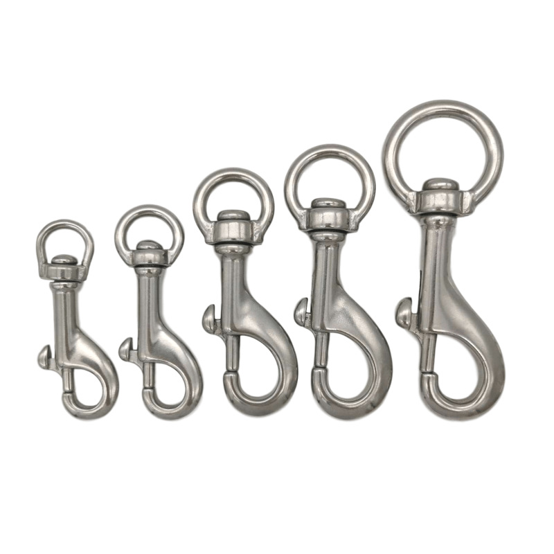 现货不锈钢狗链头 圆环钩 万向钩 箱包钩 钥匙钩 弹簧钩 五金索具