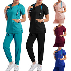 Elastic quick-drying nurse work uniform oral and dental surgeon operating room scrub suit short-sleeved thin style handwashing clothing wholesale