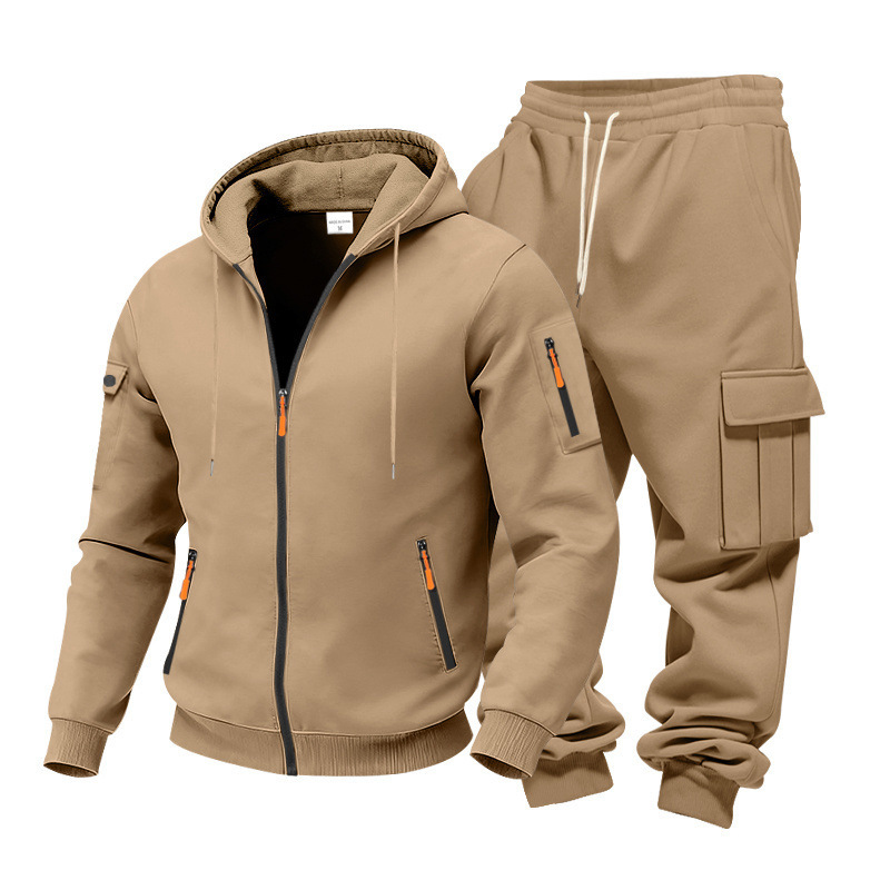 Men's Clothing Men's Heavyweight Fleece Lined Casual Sportswear Workwear Trendy Loose Suit Winter For Formal & Casual_viptrois.com