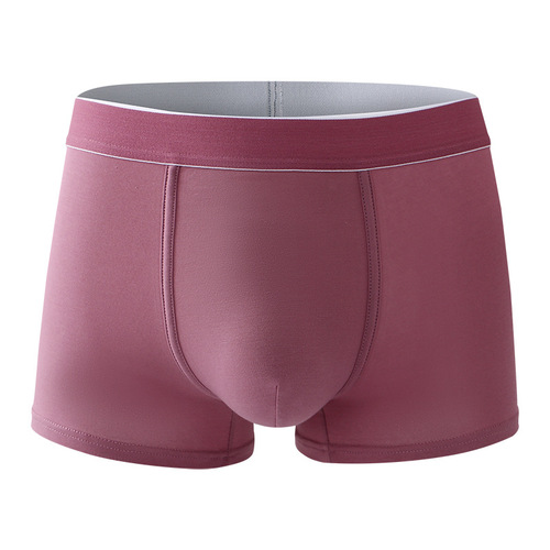 New men's underwear combed cotton 10A antibacterial boxer briefs mid-waist solid color Shu factory wholesale men's boxer briefs