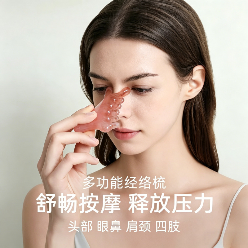 Resin Meridian Massage Comb Gua Sha Tool for Scalp Face Neck and Shoulder Wellness quality and texture