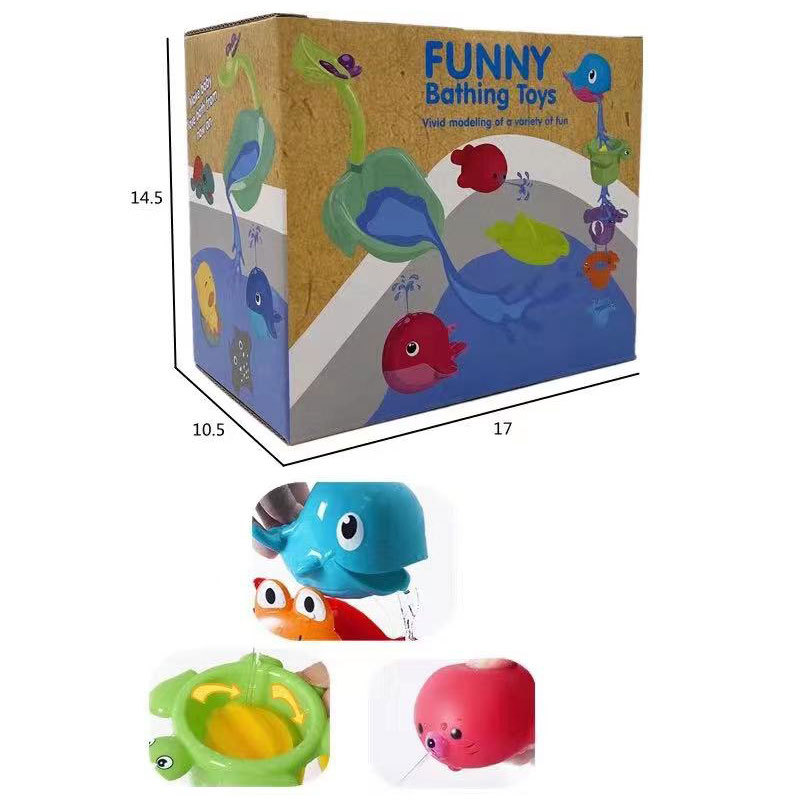 Baño DE LOS NIÑOS juguetes de agua océano baño de agua aerosol de vinilo animal apilados taza combinación traje