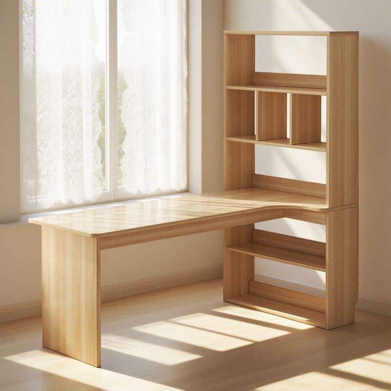Student Home Corner Desk Bookshelf Integrated Table Bedroom Simple Learning Writing Desk Double Computer Table with Bookshelf