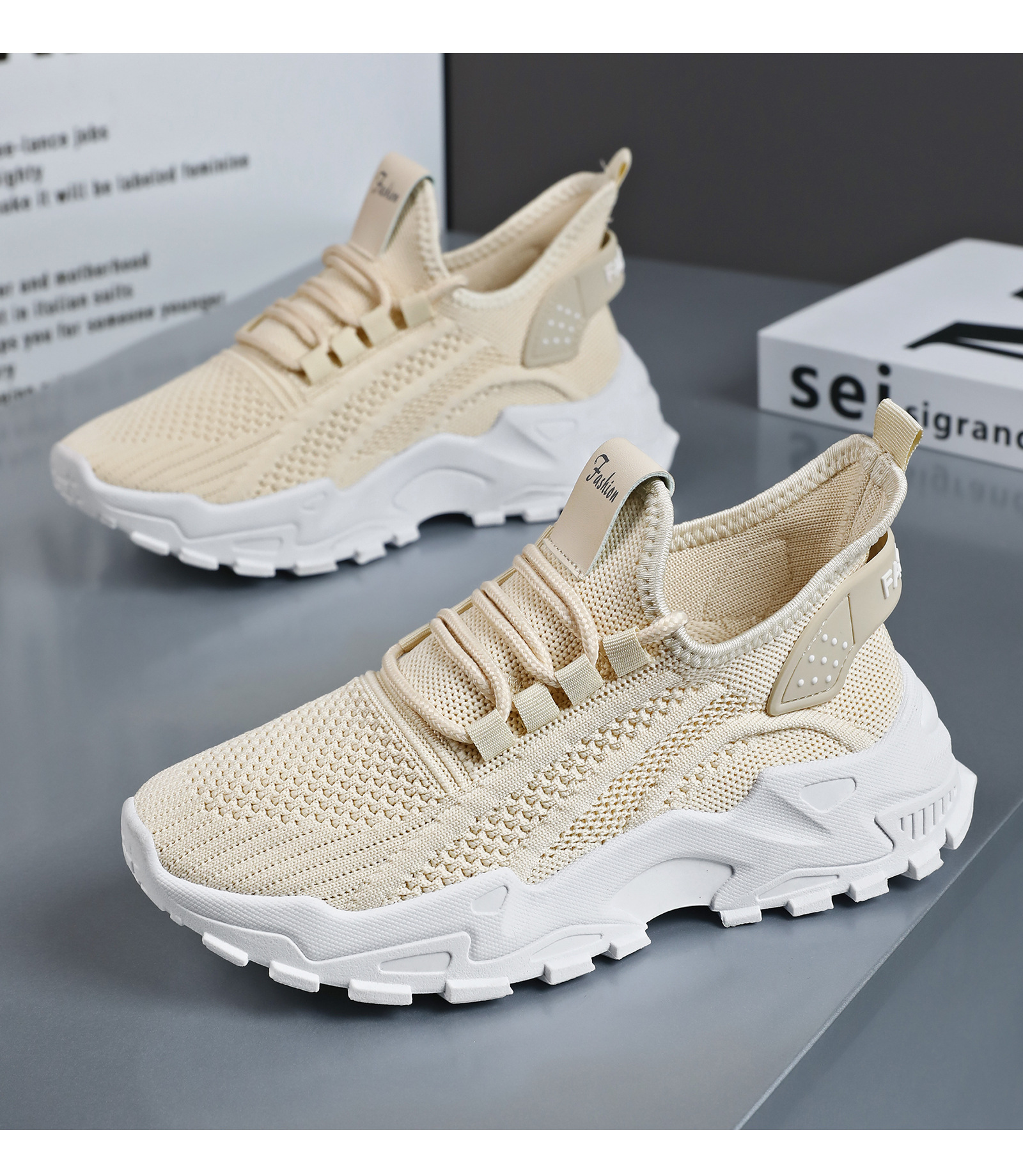 Damen Retro Sneaker Mit Atmungsaktivem Mesh Und Dicker Sohle_voghion.com