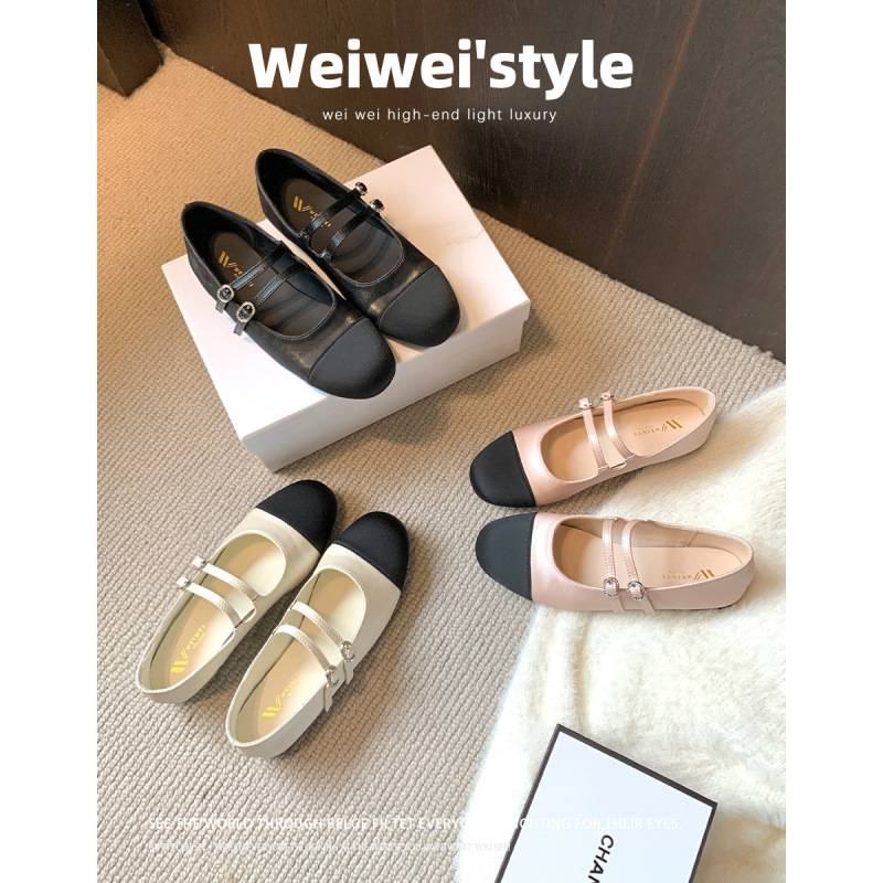 Sheepskin Version~Miu-Style Shoes with a Rich Sense of Elegance, Absolutely Stunning Flat Shoes That Match Well with Skirts, Chanel-Style Mary Jane Shoes for Women