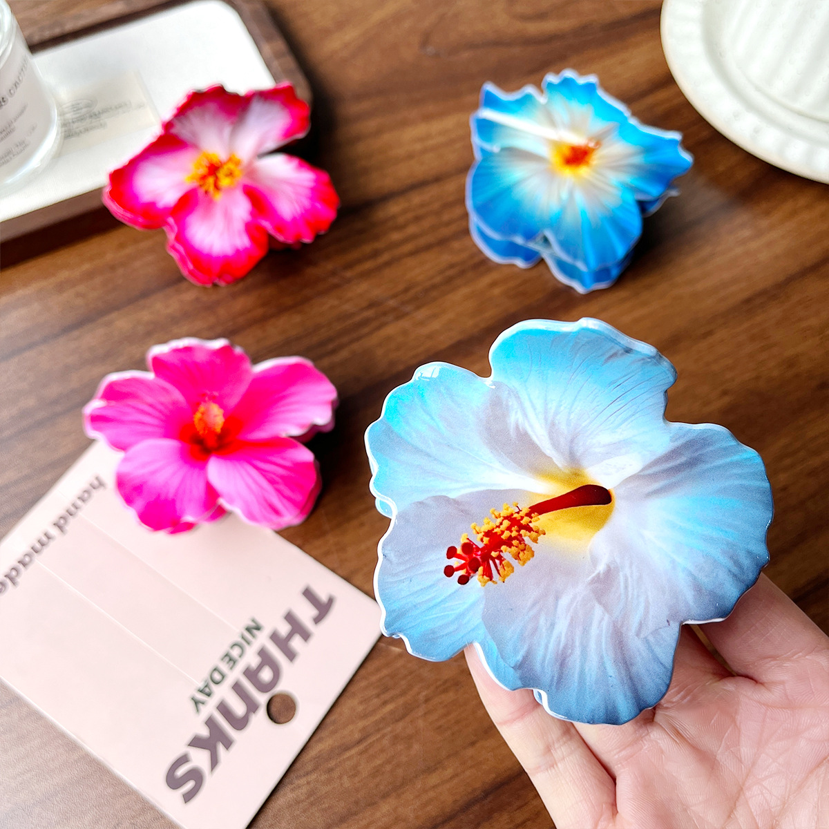 Ácido acético imitación de 10 cm nuevo imitación Fusarium flores clip de pelo vacaciones de turismo de playa fotos flores creativas DIY