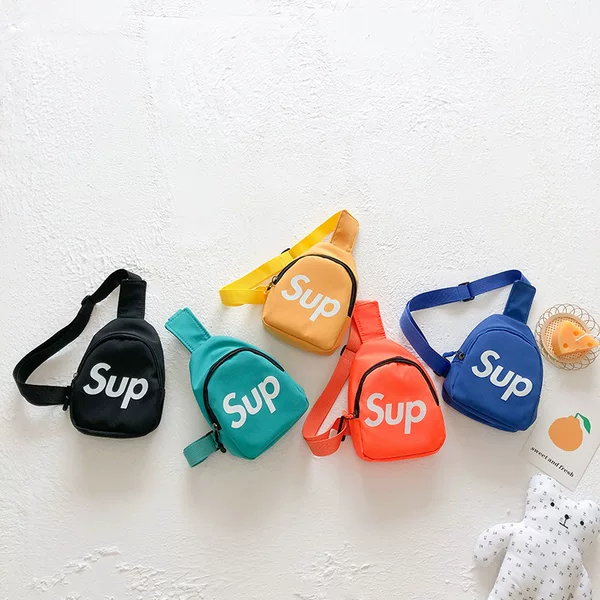 Korean Style Casual Sports Chest Bag for Boys and Girls, Stylish Letter Mini Baby Crossbody Bag, New Kidsren's Accessory Bag, Trendy
