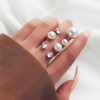 Brand design one size ring from pearl, Korean style, trend of season, on index finger