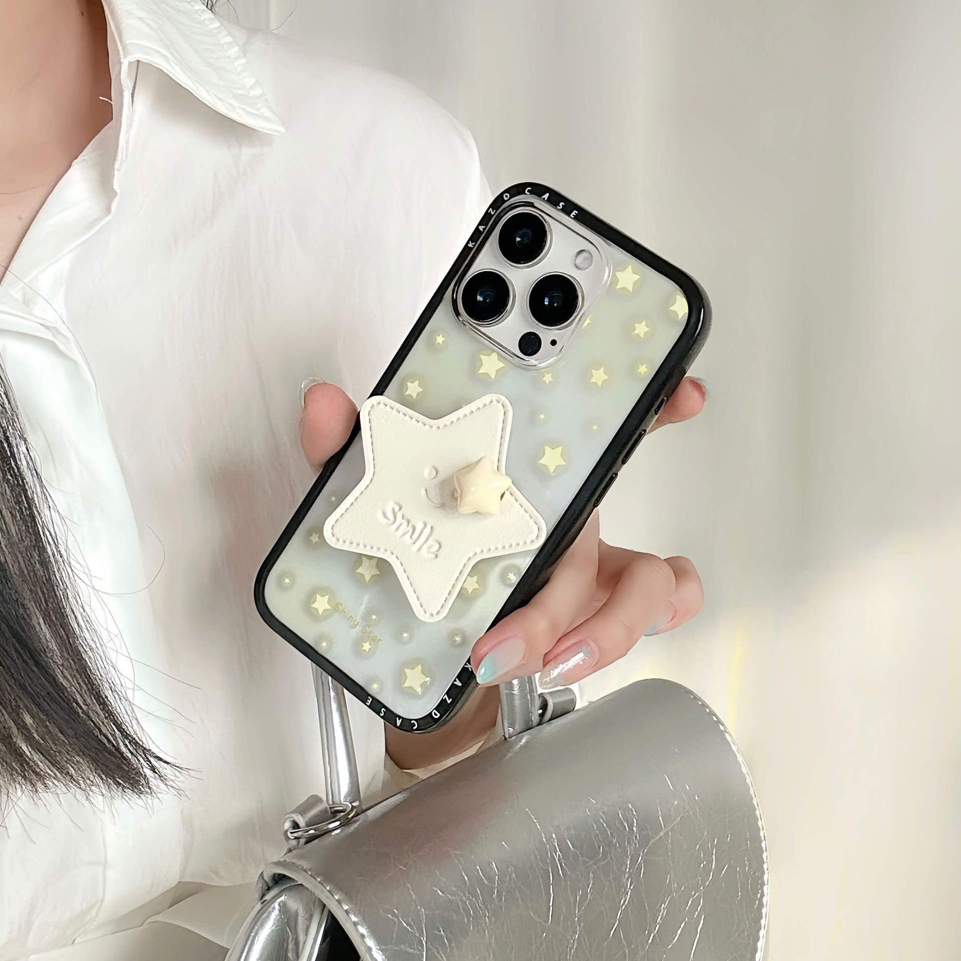 Pantalla completa de viento ins, estrellas florecientes, adecuado para Apple 16ProMax, funda para teléfono móvil 15Pro, simple 14/13 nuevo 16Pro