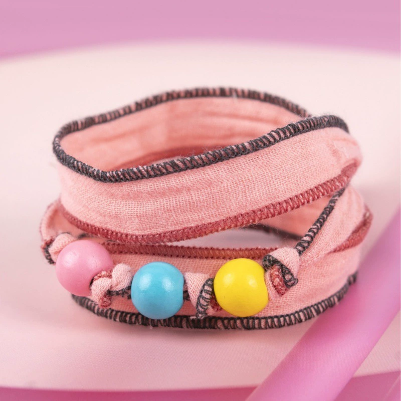 Европейский и американский новый этнический стиль ткани браслет для детских украшений Регулируемый розовый бисер