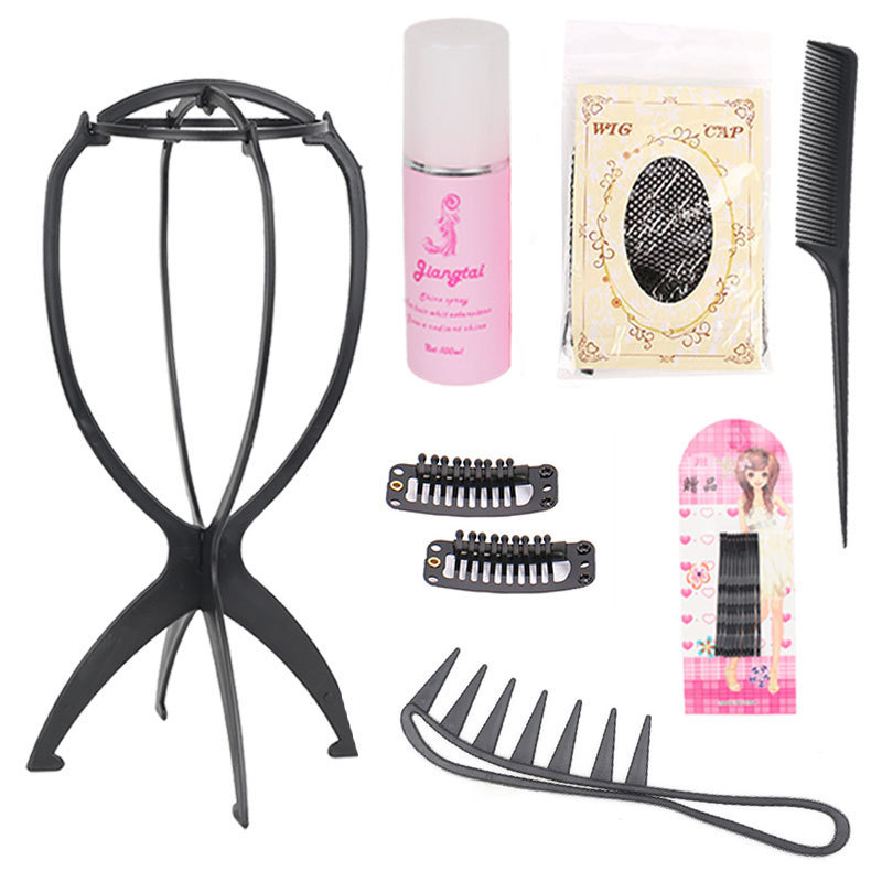 Perruca de cuidado de cabello conjunto de solución de cuidado de cabello soporte peine de cola punta bb clip red de cabello image 16