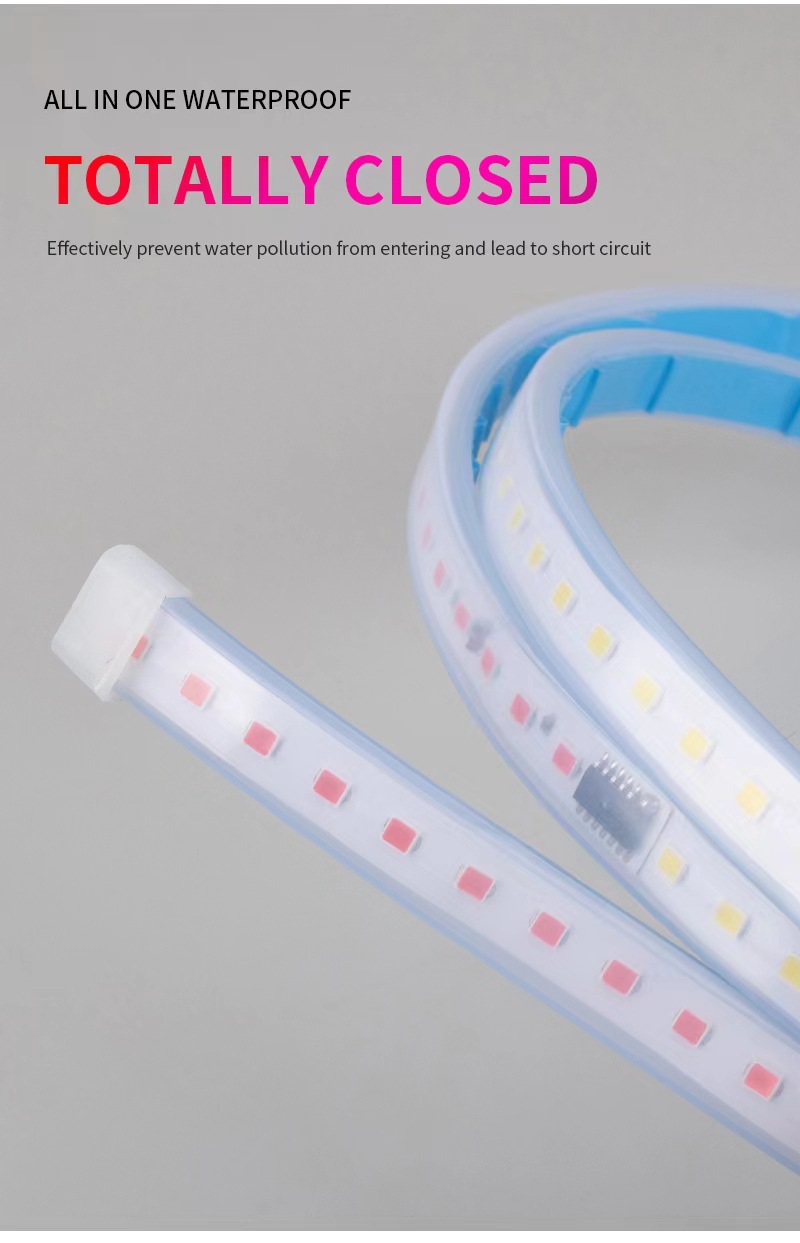 Cross-border explosions 12v car door running water scanning led light bar magic red white light anti-collision warning light flash