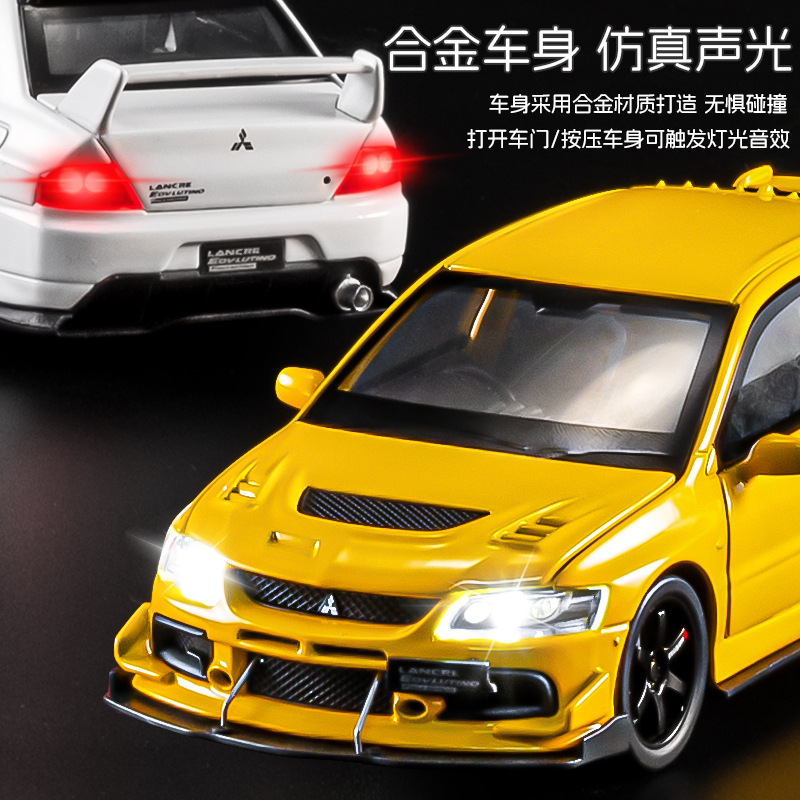 Mitsubishi Evo modelo de simulación de aleación para niños juguetes de automóviles deportivos JDM coleccionistas de automóviles adornos regalo