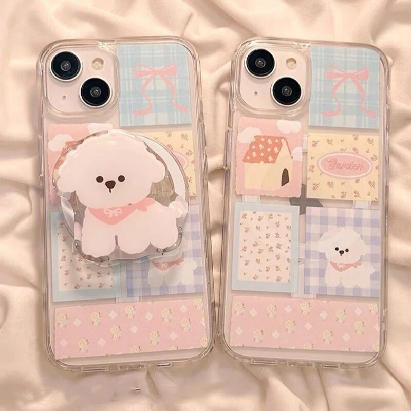 Puppy Suitable for Samsung S23Fe Mobile Phone Case S25Ultra/S24Plus/S21 Magnetic Suction S22 All-Inclusive Apple 16