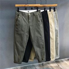 外国貿易特別メンズカジュアルパンツメンズスリムストレートトレンド9点パンツメンズロングパンツ夏薄手