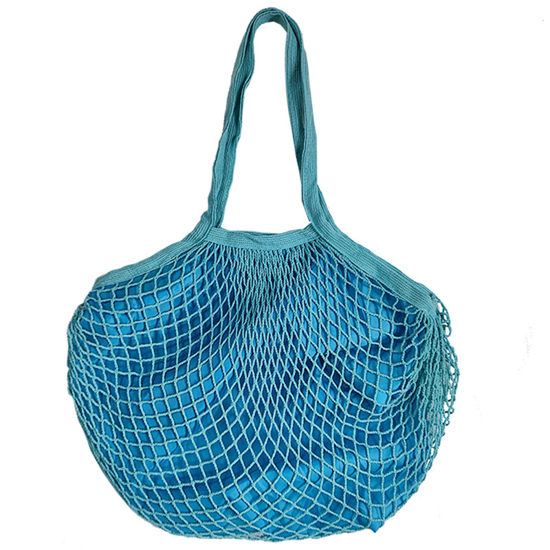 Bolsa de malla de algodón portátil al por mayor Bolsa de compras Supermercado Bolsa de malla de verduras y frutas Bolsa de compras Bolsa tejida hueca