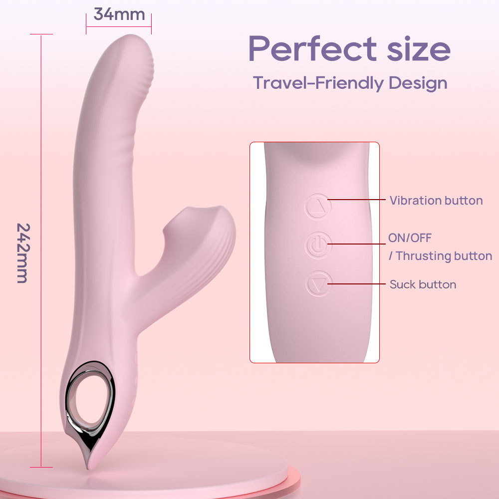Vibrating Suction Dildo With Retractable Beads For Women_voghion.com