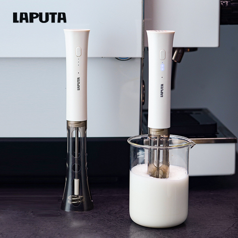 LAPUTA勒顿电动奶泡器咖啡拉花自动打奶泡器免手持牛奶打发搅拌棒