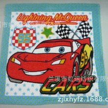 厂家定制全棉割绒活性印花方巾出口日本卡通图案印刷毛巾吸水柔软