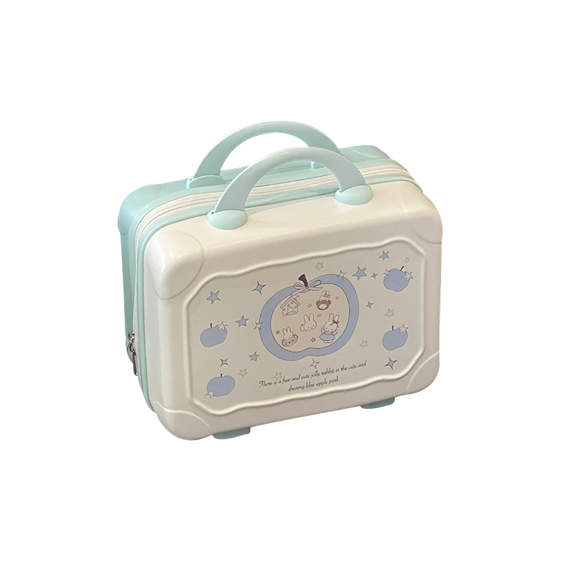Maleta de mujer adorable conejo de manzana mini caja de maquillaje 14 pulgadas pequeña y ligera nueva bolsa de almacenamiento para salir maleta