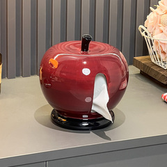 クリエイティブアップルティッシュボックスセラミックリビングルームホームデスクトップ装飾ナプキントゥイーバーボックスティッシュ収納ボックス