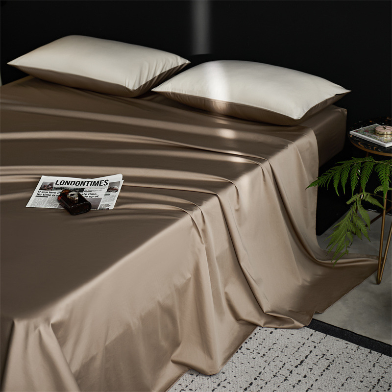 Sábana de algodón de fibra larga de Xinjiang de alta gama pieza individual 100s algodón puro algodón simple y doble edredón grueso funda de almohada de tres piezas
