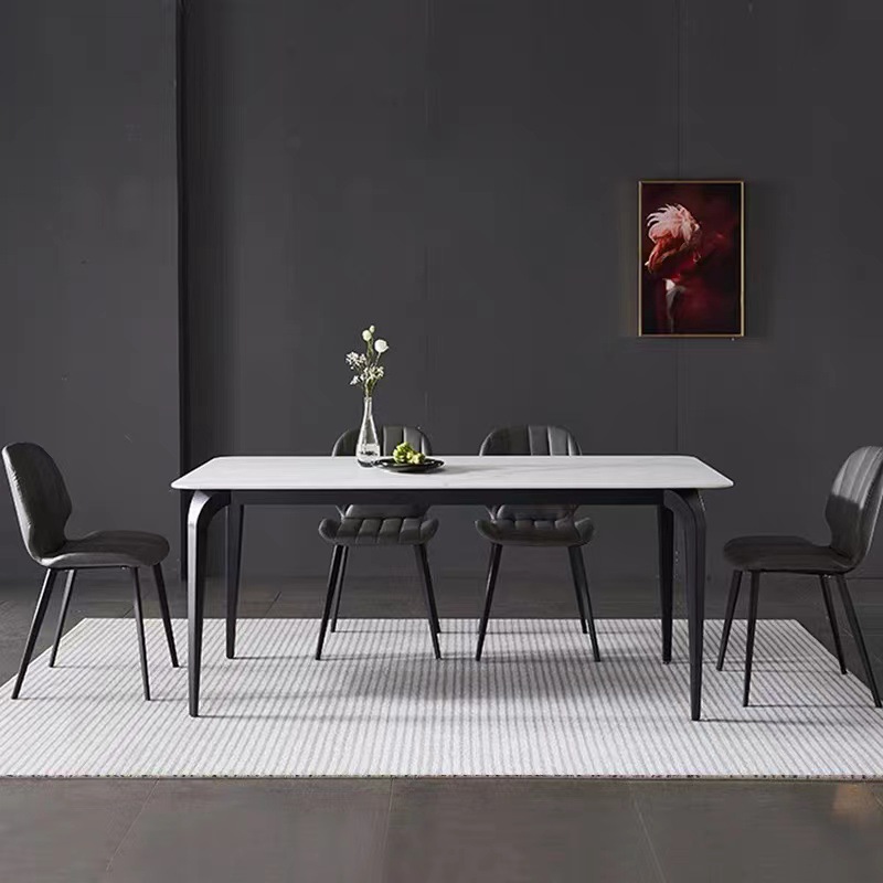 Delifeng placa de roca mesa de comedor luz de lujo moderno simple pequeño apartamento casa mesa de comedor rectangular mesa de comedor y silla combinación