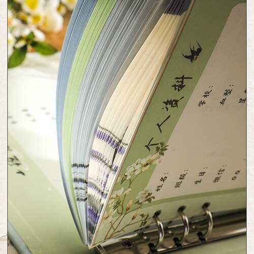 Chinese Vintage Style Yearbook for Elementary School Students, 6th Grade, Female, High-Beauty Middle School Graduation Album, 2024 New Arrival